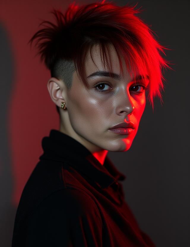 Avant-garde hair styling editorial shot